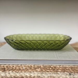 Green Glass Decorative Dish